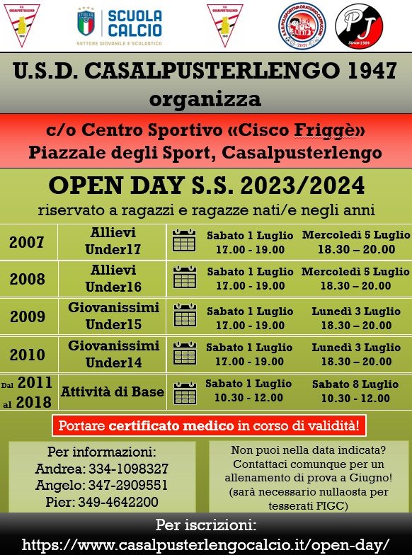 OPEN DAY S.S. 2023/24